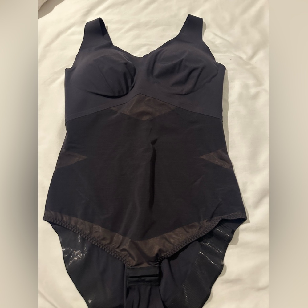 Honeylove crossover tank bodysuit in Runway